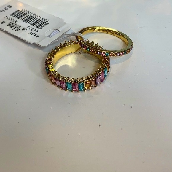 J. Crew Factory Mixed Crystal Rings NWT - Picture 2 of 4